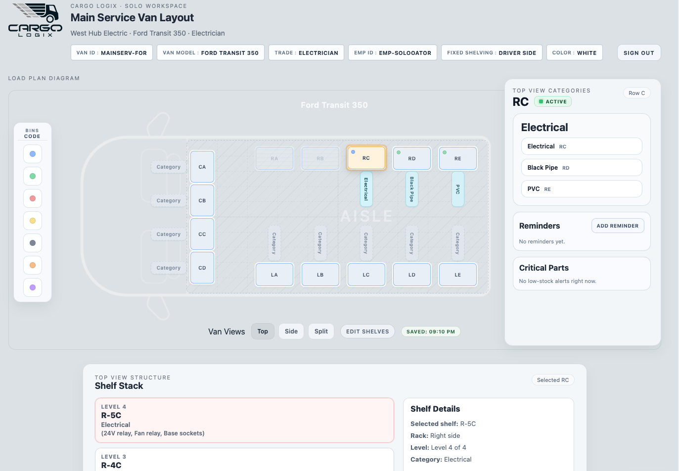 Carga Logix - Cargo Van Operations Platform